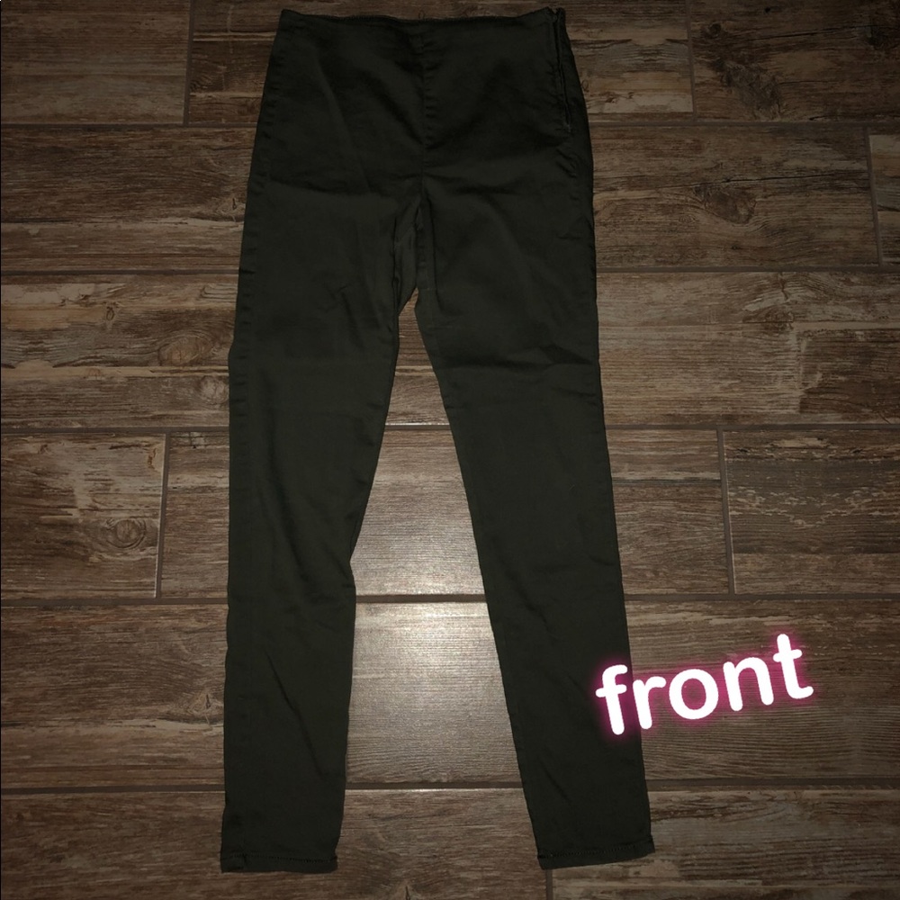 dark green high waisted skinny jean